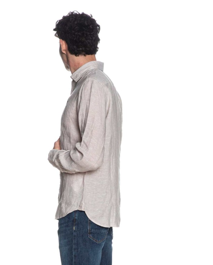 U.S. POLO CAMICIA SLIM FIT IN LINO CON COLLETTO FRANCESE