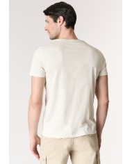 U.S. POLO MAGLIETTA IN COTONE MELANGE CON LOGO RICAMATO