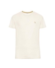 U.S. POLO MAGLIETTA IN COTONE MELANGE CON LOGO RICAMATO