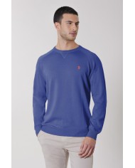 U.S. POLO MAGLIA GIROCOLLO IN COTONE OVERDYED