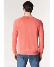 U.S. POLO MAGLIA GIROCOLLO IN COTONE OVERDYED