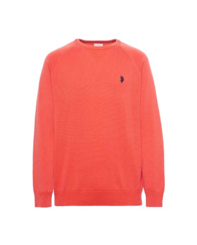 U.S. POLO MAGLIA GIROCOLLO IN COTONE OVERDYED