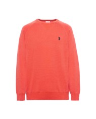 U.S. POLO MAGLIA GIROCOLLO IN COTONE OVERDYED