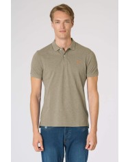 U.S. POLO POLO SHIRT A MANICHE CORTE IN COTONE MELANGE