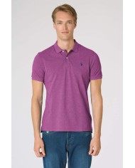 U.S. POLO POLO SHIRT A MANICHE CORTE IN COTONE MELANGE