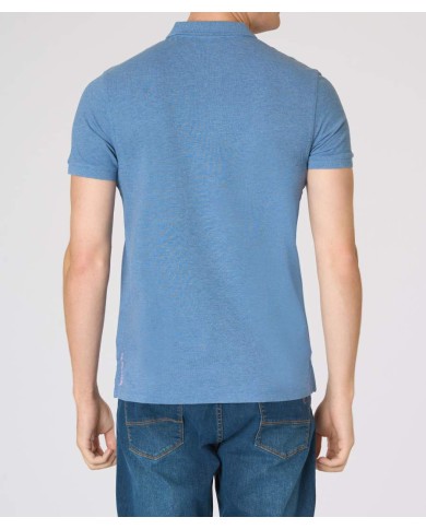 U.S. POLO POLO SHIRT A MANICHE CORTE IN COTONE MELANGE