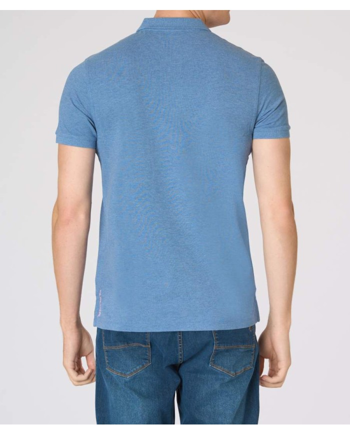 U.S. POLO POLO SHIRT A MANICHE CORTE IN COTONE MELANGE