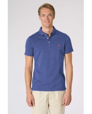 U.S. POLO POLO A MANICHE CORTE IN COTONE JERSEY MELANGE