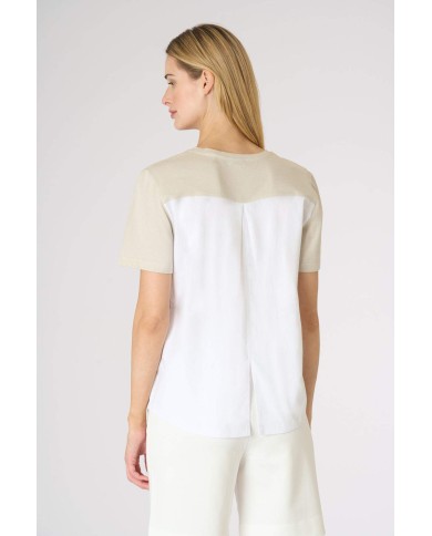 U.S. POLO MAGLIETTA IN COTONE CON INSERTO A CONTRASTO