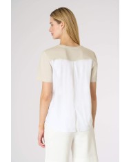 U.S. POLO MAGLIETTA IN COTONE CON INSERTO A CONTRASTO