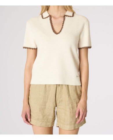 U.S. POLO MAGLIA CON RICAMI SUI BORDI