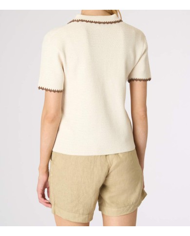 U.S. POLO MAGLIA CON RICAMI SUI BORDI