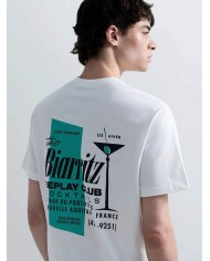 REPLAY MAGLIETTA IN COTONE CON STAMPA COCKTAIL