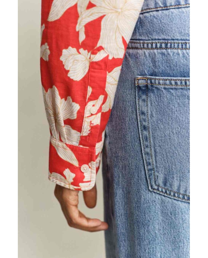 GANT CAMICIA IN LINO CON STAMPA FLOREALE