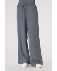 U.S. POLO PANTALONI IN LYOCELL E LINO GAMBA AMPIA E COULISSE