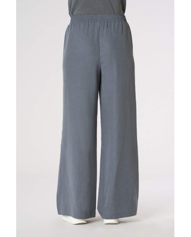 U.S. POLO PANTALONI IN LYOCELL E LINO GAMBA AMPIA E COULISSE