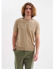 JAGGY POLO A MANICHE CORTE CON SCOLLO A V