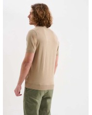 JAGGY POLO A MANICHE CORTE CON SCOLLO A V