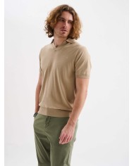 JAGGY POLO A MANICHE CORTE CON SCOLLO A V