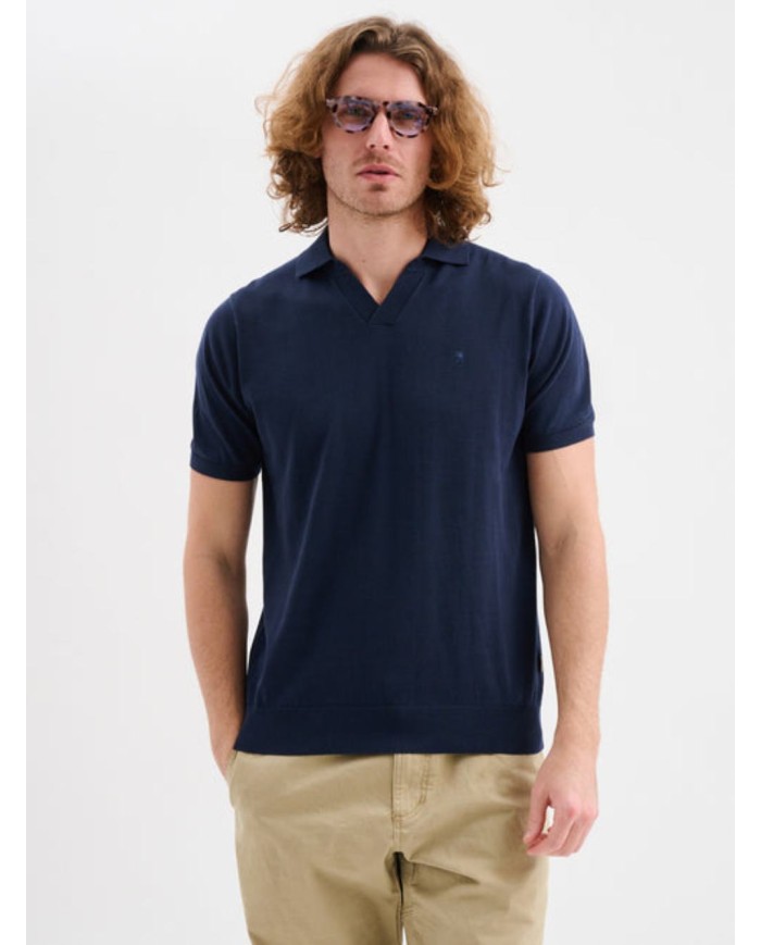 JAGGY POLO A MANICHE CORTE CON SCOLLO A V