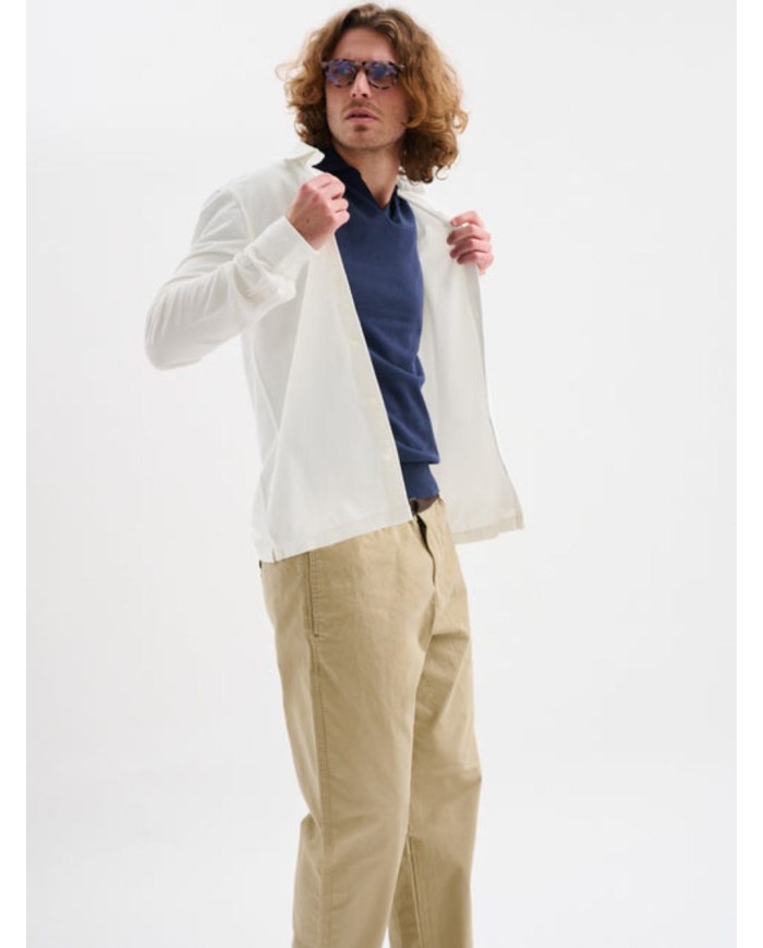 JAGGY POLO A MANICHE CORTE CON SCOLLO A V