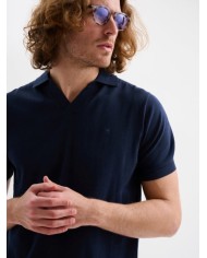 JAGGY POLO A MANICHE CORTE CON SCOLLO A V