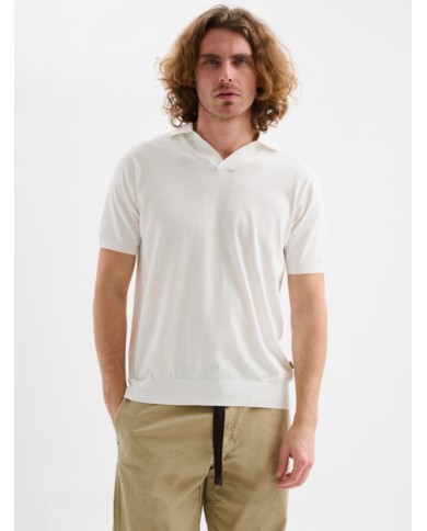 JAGGY POLO A MANICHE CORTE CON SCOLLO A V