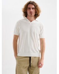 JAGGY POLO A MANICHE CORTE CON SCOLLO A V