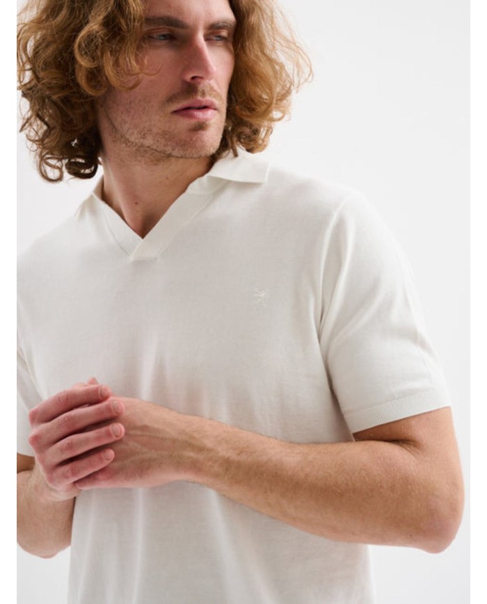 JAGGY POLO A MANICHE CORTE CON SCOLLO A V