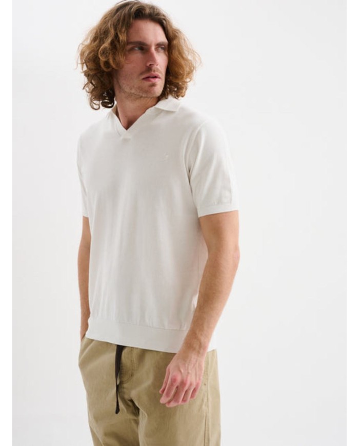 JAGGY POLO A MANICHE CORTE CON SCOLLO A V