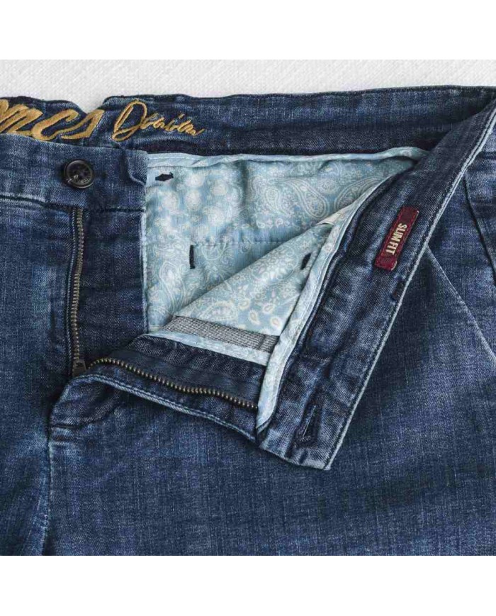 MCS PANTALONE CHINO IN DENIM LEGGERO