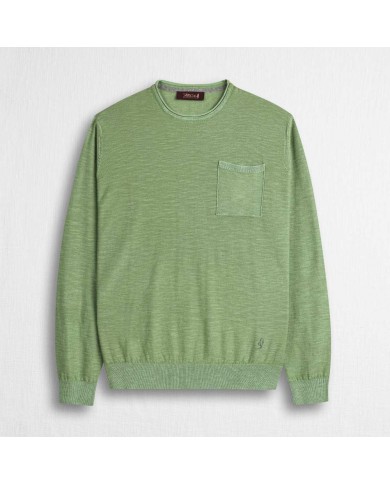 MCS MAGLIA IN COTONE SLUB ACID WASH