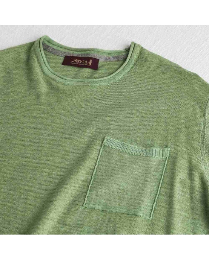 MCS MAGLIA IN COTONE SLUB ACID WASH