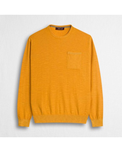 MCS MAGLIA IN COTONE SLUB ACID WASH