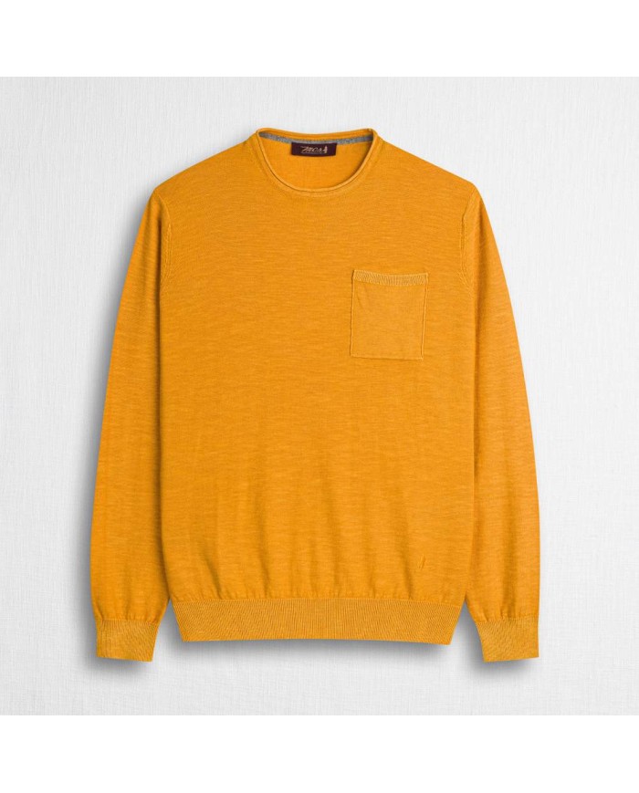 MCS MAGLIA IN COTONE SLUB ACID WASH