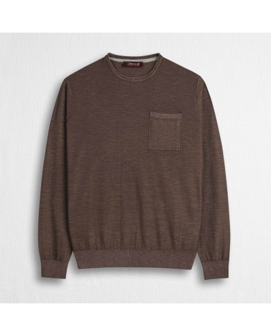 MCS MAGLIA IN COTONE SLUB ACID WASH