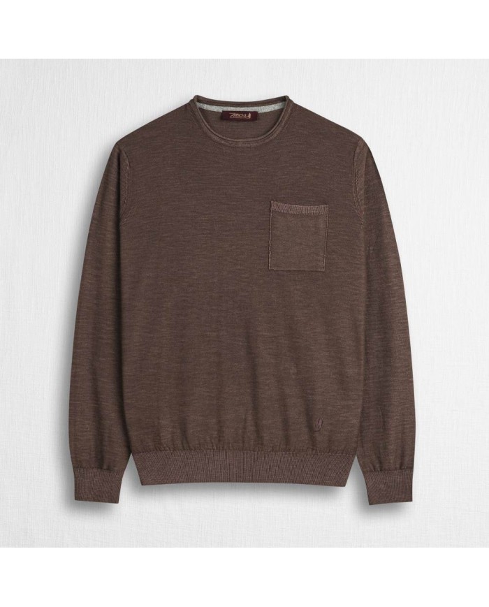 MCS MAGLIA IN COTONE SLUB ACID WASH