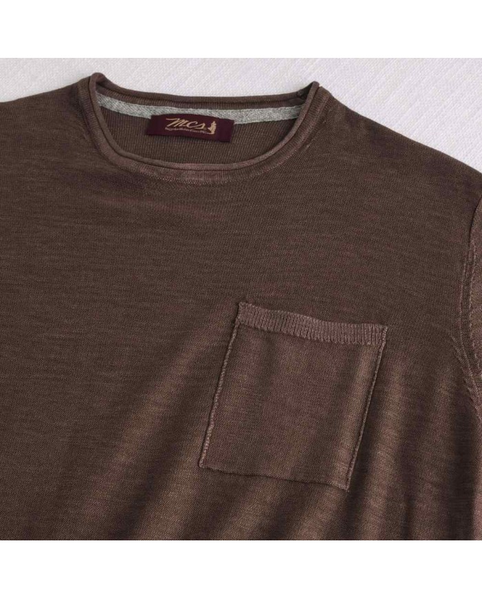 MCS MAGLIA IN COTONE SLUB ACID WASH