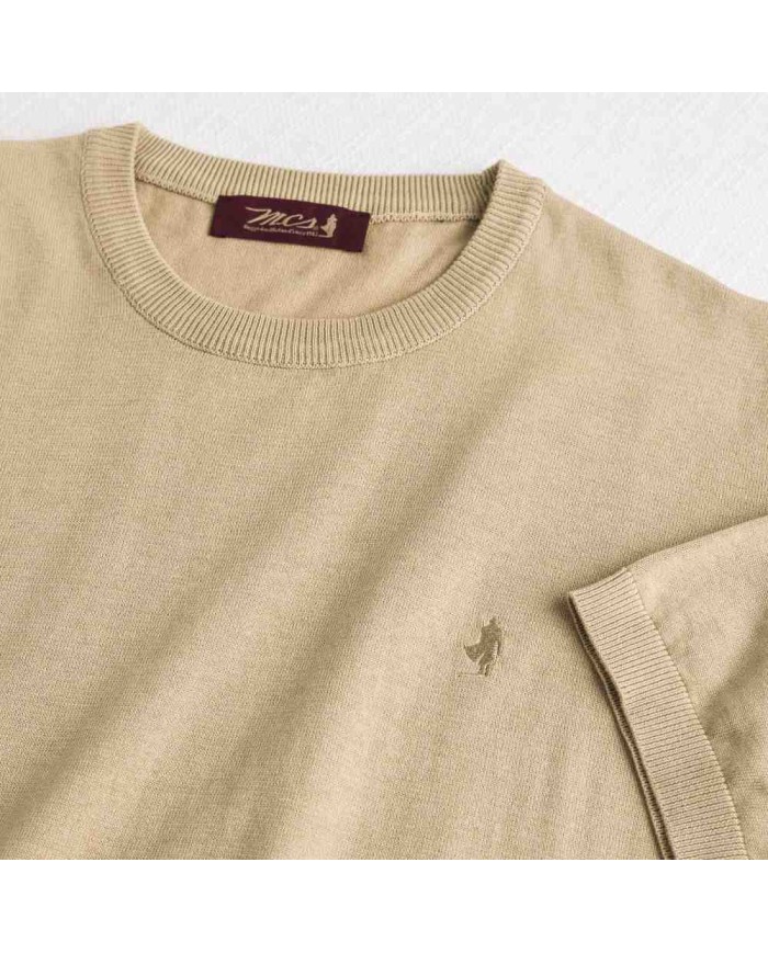 MCS MAGLIA IN COTONE A MANICHE CORTE