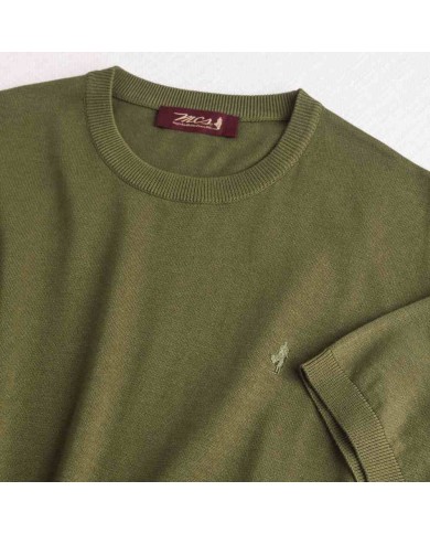 MCS MAGLIA IN COTONE A MANICHE CORTE