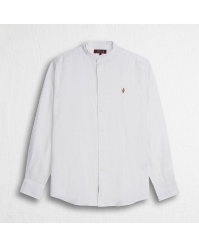 MCS CAMICIA IN LINO CON COLLETTO ALLA COREANA