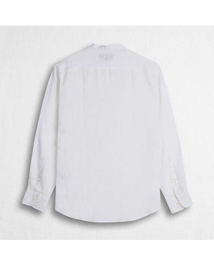 MCS CAMICIA IN LINO CON COLLETTO ALLA COREANA