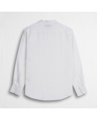 MCS CAMICIA IN LINO CON COLLETTO ALLA COREANA