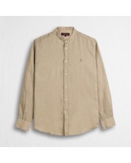 MCS CAMICIA IN LINO CON COLLETTO ALLA COREANA