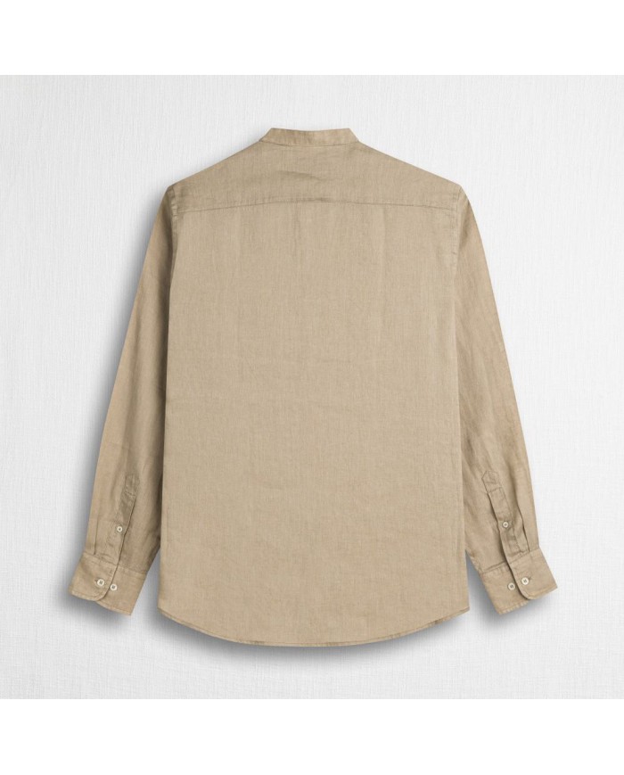 MCS CAMICIA IN LINO CON COLLETTO ALLA COREANA