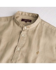 MCS CAMICIA IN LINO CON COLLETTO ALLA COREANA