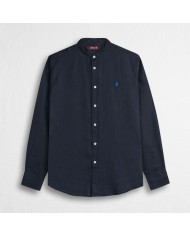 MCS CAMICIA IN LINO CON COLLETTO ALLA COREANA