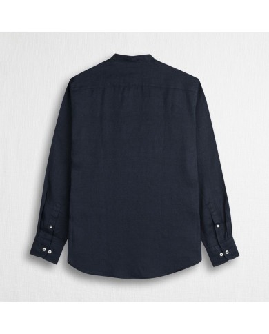 MCS CAMICIA IN LINO CON COLLETTO ALLA COREANA