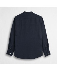 MCS CAMICIA IN LINO CON COLLETTO ALLA COREANA