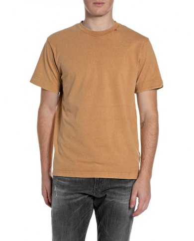 REPLAY MAGLIETTA IN JERSEY CON RICAMO SUL COLLO